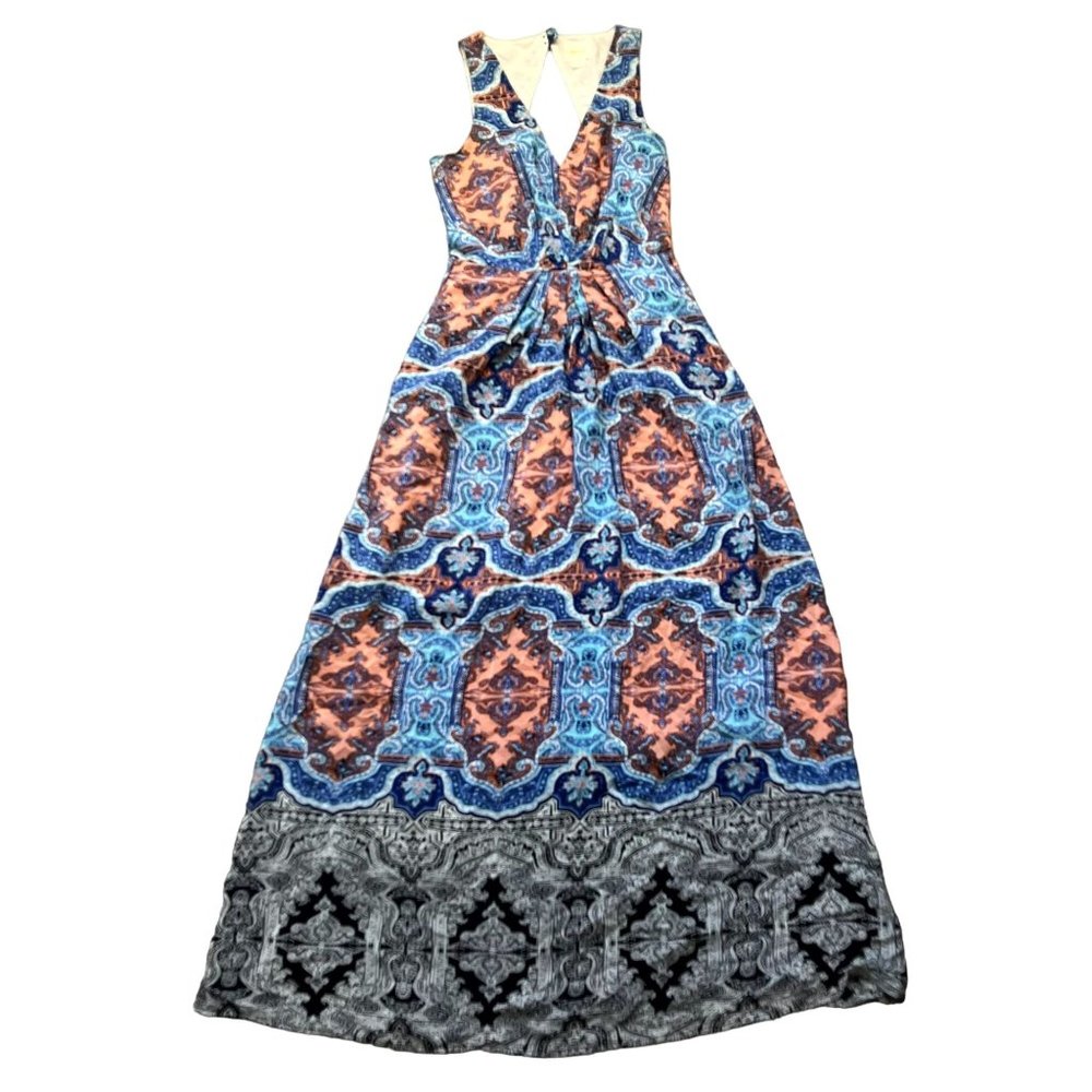 Anthropologie Maeve 100%‎ silk Medallion Maxi dress